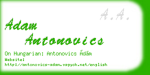 adam antonovics business card